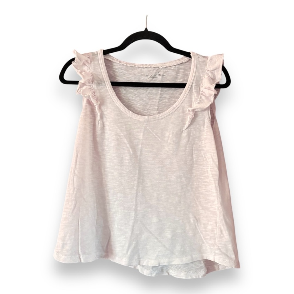 Anthropologie Pilcro Light Pink Flutter Sleeve Top Size Small